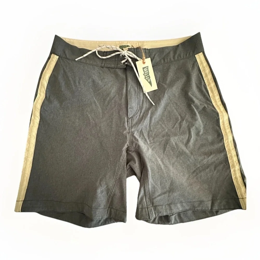 Wellen‎ Board Shorts NWT Mens 29 Gray Surf Swim Trunks 7 Inseam Unlined